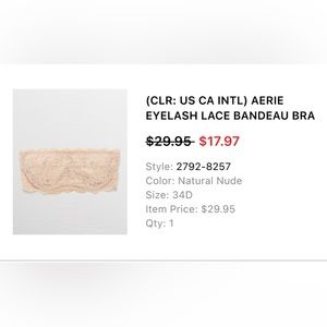 Aerie Eyelash Lace Bra